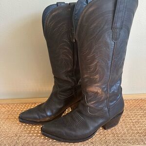 Black Leather Cowboy Boots
